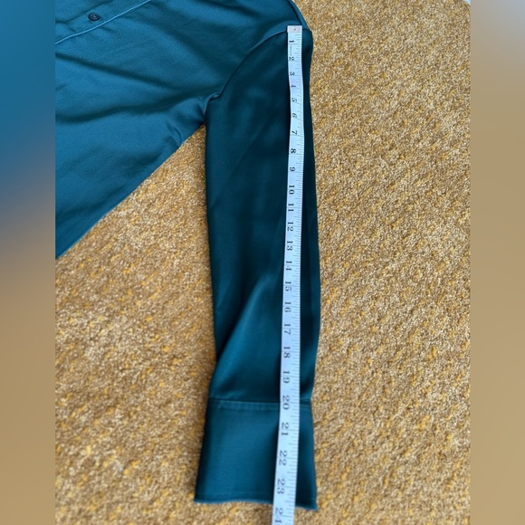 H&M Women's Dark Green Satin Button Down Shirt US XS - Picture 9 of 13